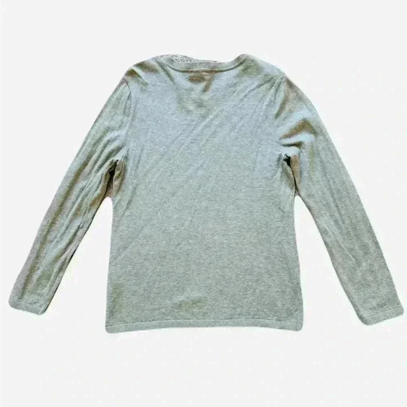 NWOT Women's Tommy Hilfiger Rhinestone Logo  Long Sleeve Crew Grey Size Medium - Picture 3 of 10